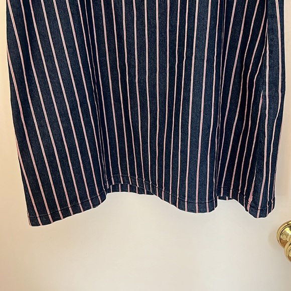 NWOT Altar’d State Blue Denim with red and white stripe mini dress - Picture 4 of 7